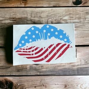 Patriotic Lips Vinyl Decal